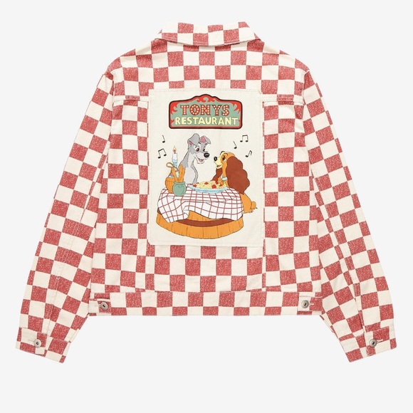 Hot Topic Jackets & Blazers - Disney Lady And The Tramp Tony's Restaurant Checkered Denim Jacket‎